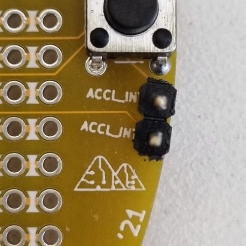 Accelerometer interrupt pins broken out
